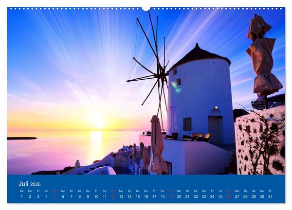 Produktbild: Santorin - eine Insel zum Tr&auml;umen (Wandkalender 2026 DIN A2 quer), CALVENDO Monatskalender