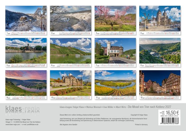 Produktbild: Die Mosel von Trier bis Koblenz 2027 Bildkalender A3 Spiralbindung