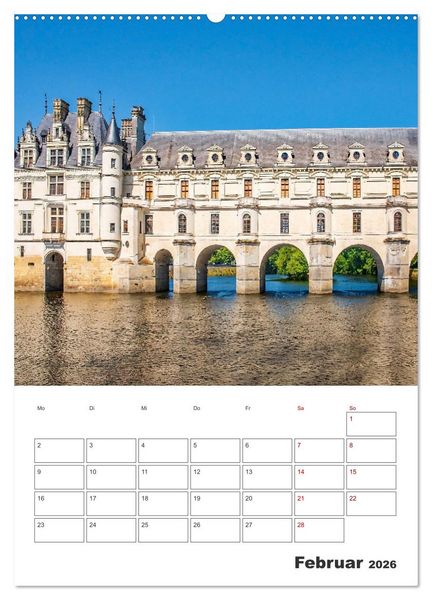 Produktbild: Schl&ouml;sser der Loire - Reiseplaner (Wandkalender 2026 DIN A2 hoch), CALVENDO Monatskalender