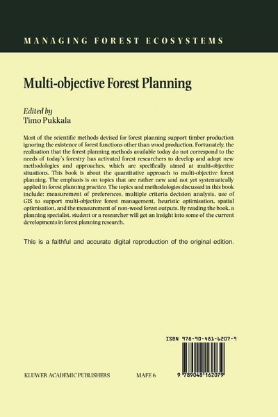 Produktbild: Multi-objective Forest Planning