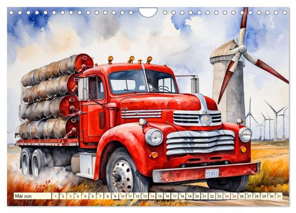 Produktbild: Nostalgische Trucks (Wandkalender 2026 DIN A4 quer), CALVENDO Monatskalender