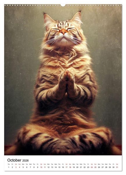 Produktbild: Meow Yoga (Wall Calendar 2026 DIN A2 portrait), CALVENDO 12 Month Wall Calendar
