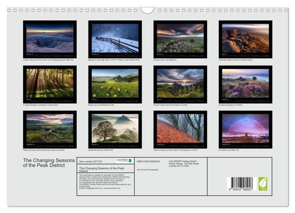 Produktbild: The Changing Seasons of the Peak District (Wall Calendar 2026 DIN A3 landscape), CALVENDO 12 Month Wall Calendar