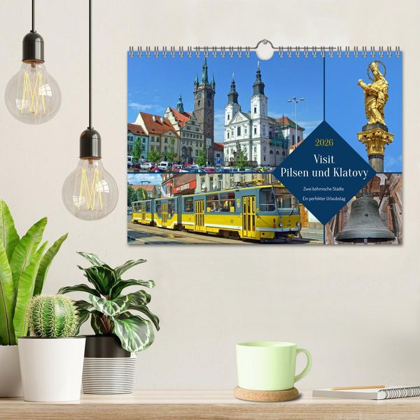 Produktbild: Visit Pilsen & Klatovy - Zwei b&ouml;hmische St&auml;dte - Ein perfekter Urlaubstag (Wandkalender 2026 DIN A4 quer), CALVENDO Monatskalender