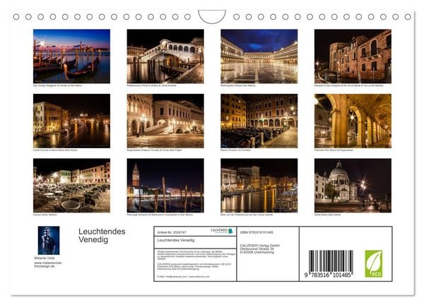Produktbild: Leuchtendes Venedig (Wandkalender 2026 DIN A4 quer), CALVENDO Monatskalender