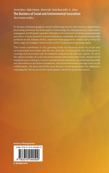 Produktbild: The Business of Social and Environmental Innovation