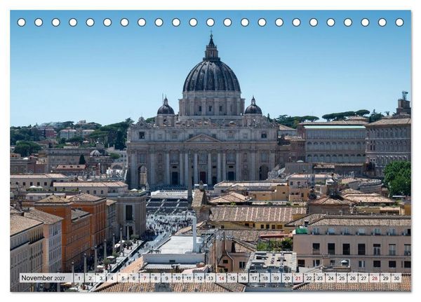 Produktbild: San Pietro - Petersplatz und Petersdom (Tischkalender 2027 DIN A5 quer), CALVENDO Monatskalender