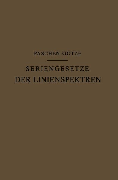 Produktbild: Seriengesetze der Linienspektren