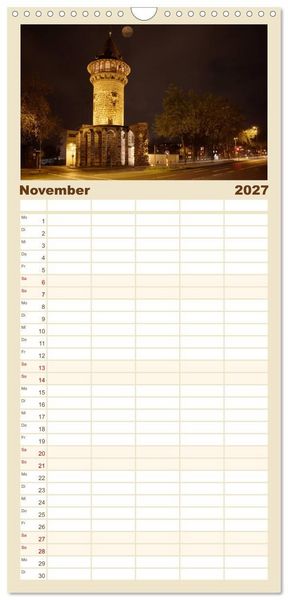Produktbild: Familienplaner 2027 - K&ouml;ln bei Nacht mit 5 Spalten (Wandkalender, 21 x 45 cm) CALVENDO