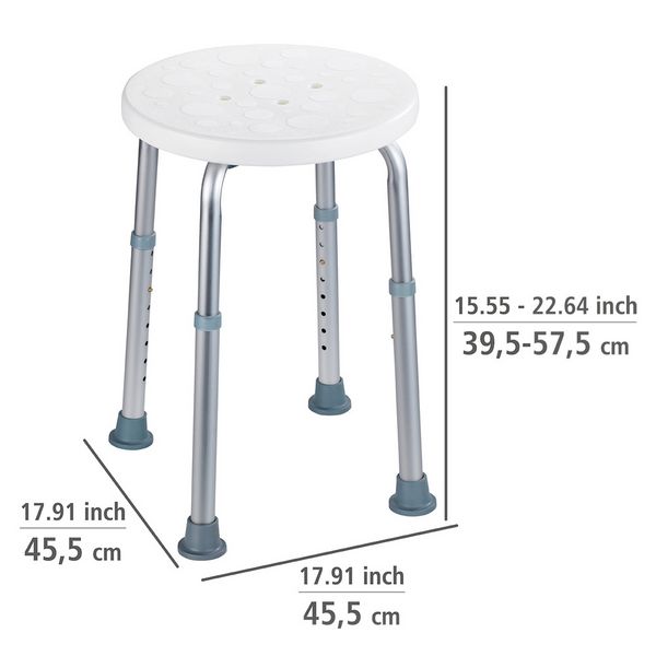 Produktbild: Duschhocker Mod. Secura h&ouml;henverstellbar, 120 kg Tragkraft