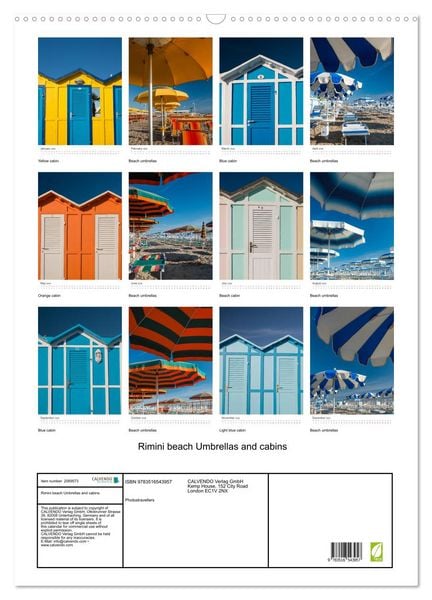 Produktbild: Rimini beach Umbrellas and cabins (Wall Calendar 2026 DIN A2 portrait), CALVENDO 12 Month Wall Calendar