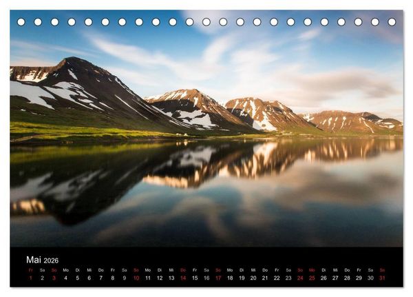 Produktbild: Islands Landschaften - Wasser, Eis und gr&uuml;nes Moos (Tischkalender 2026 DIN A5 quer), CALVENDO Monatskalender