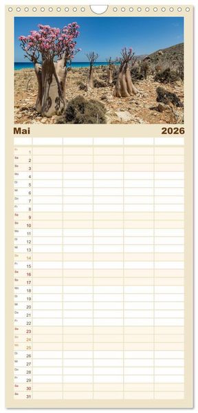 Produktbild: Familienplaner 2026 - SOKOTRA - Magische Insel mit 5 Spalten (Wandkalender, 21 x 45 cm) CALVENDO