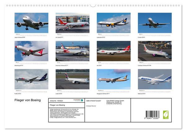 Produktbild: Flieger von Boeing (hochwertiger Premium Wandkalender 2026 DIN A2 quer), Kunstdruck in Hochglanz