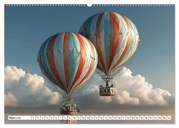Produktbild: Himmelsmagie in Ballonfarben (hochwertiger Premium Wandkalender 2026 DIN A2 quer), Kunstdruck in Hochglanz