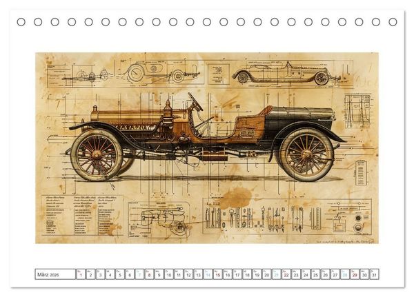 Produktbild: Fantastische Oldtimer (Tischkalender 2026 DIN A5 quer), CALVENDO Monatskalender