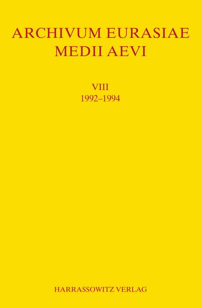 Produktbild: Archivum Eurasiae Medii Aevi VIII 1992-1994