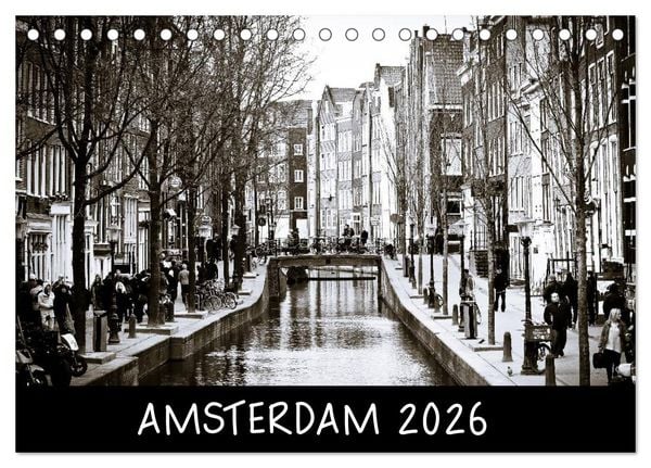 Amsterdam 2026 (Tischkalender 2026 DIN A5 quer), CALVENDO Monatskalender