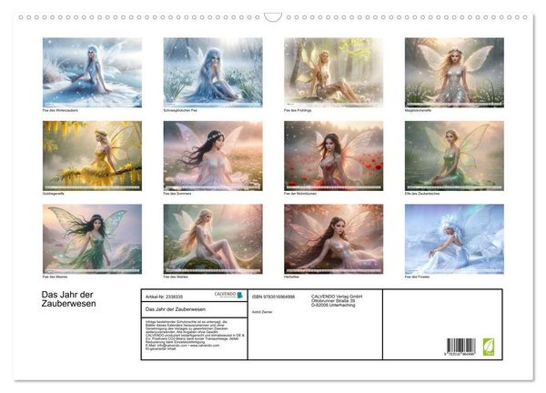 Produktbild: Das Jahr der Zauberwesen (Wandkalender 2027 DIN A2 quer), CALVENDO Monatskalender