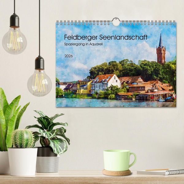 Produktbild: Feldberger Seenlandschaft - Spaziergang in Aquarell (Wandkalender 2026 DIN A4 quer), CALVENDO Monatskalender