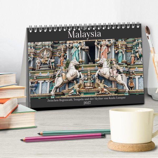 Produktbild: Malaysia &ndash; Zwischen Regenwald, Tempeln und Skyline von Kuala Lumpur (Tischkalender 2027 DIN A5 quer), CALVENDO Monatskalender