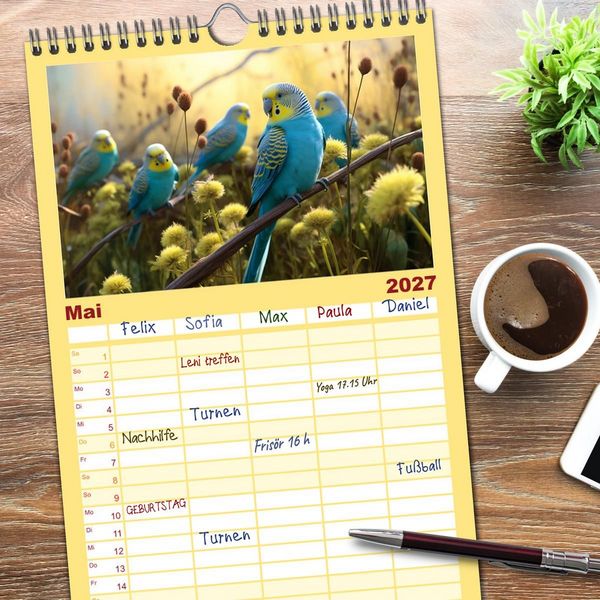 Produktbild: Familienplaner 2027 - Die Magie der Masse mit 5 Spalten (Wandkalender, 21 x 45 cm) CALVENDO