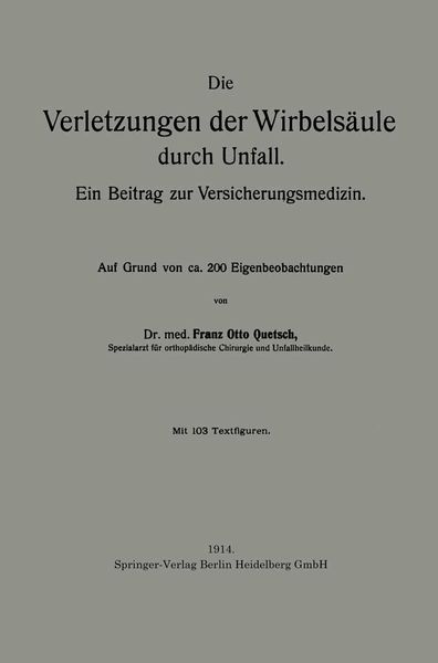Produktbild: Die Verletzungen der Wirbels&auml;ule durch Unfall