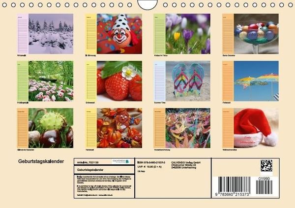 Produktbild: Geburtstagskalender (Wandkalender immerw&auml;hrend DIN A4 quer)