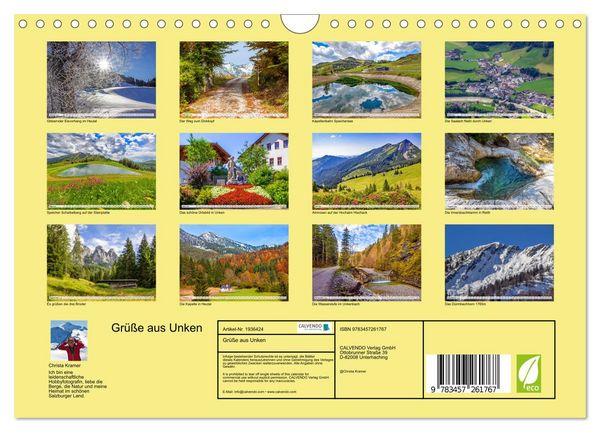 Produktbild: Gr&uuml;&szlig;e aus Unken (Wandkalender 2026 DIN A4 quer), CALVENDO Monatskalender