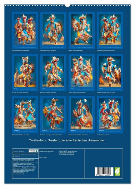 Produktbild: Omaha-Tanz. Grastanz der amerikanischen Ureinwohner (hochwertiger Premium Wandkalender 2026 DIN A2 hoch), Kunstdruck in Hochglanz