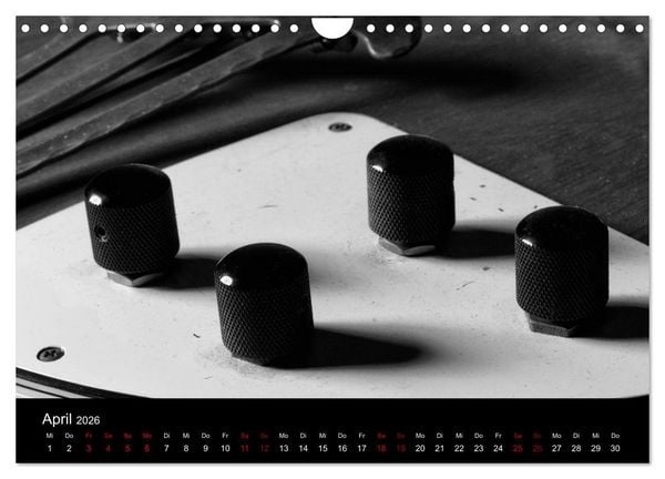 Produktbild: Regelwerke - Details alter E-Gitarren (Wandkalender 2026 DIN A4 quer), CALVENDO Monatskalender