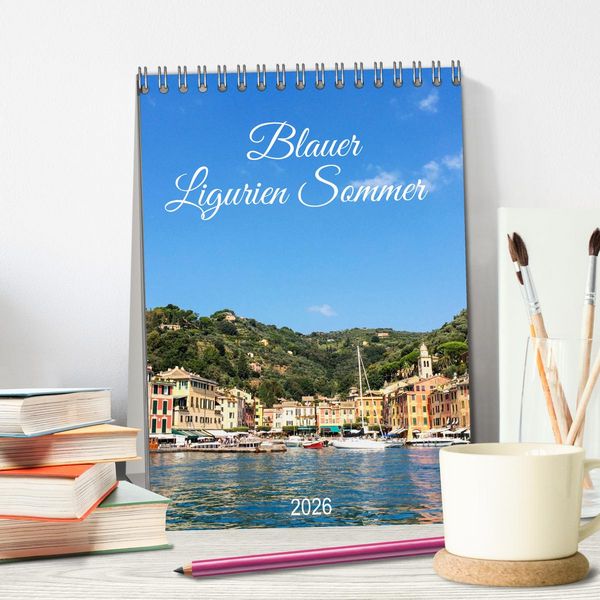 Produktbild: Blauer Ligurien Sommer (Tischkalender 2026 DIN A5 hoch), CALVENDO Monatskalender