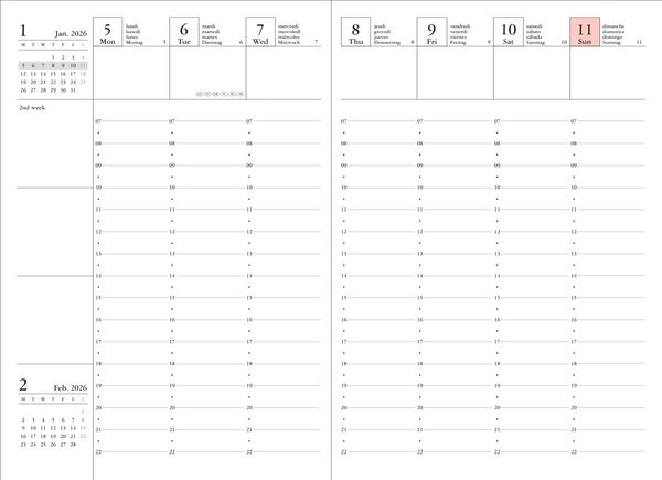 MARK'S 2025/26 Taschenkalender, A6 Colors // Purple