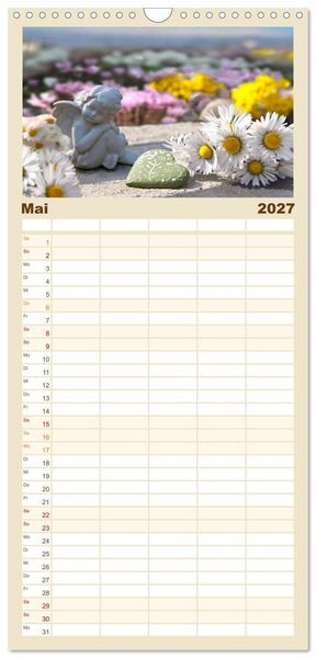 Produktbild: Familienplaner 2027 - Engel f&uuml;r Gl&uuml;ck & Schutz mit 5 Spalten (Wandkalender, 21 x 45 cm) CALVENDO