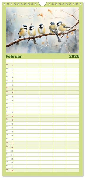 Produktbild: Familienplaner 2026 - Zw&ouml;lf Monate im Wald mit 5 Spalten (Wandkalender, 21 x 45 cm) CALVENDO