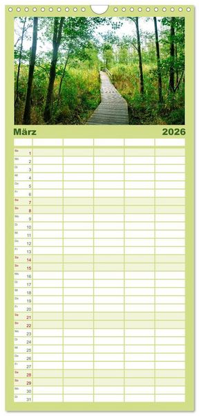 Produktbild: Familienplaner 2026 - OSTSEEGL&Uuml;CK - Gl&uuml;cksmomente auf dem Dar&szlig; mit 5 Spalten (Wandkalender, 21 x 45 cm) CALVENDO