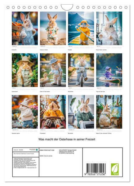 Produktbild: Was macht der Osterhase in seiner Freizeit (Wandkalender 2026 DIN A4 hoch), CALVENDO Monatskalender