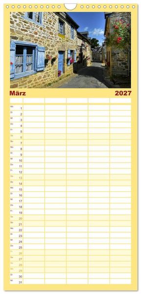 Produktbild: Familienplaner 2027 - Dorfidyllen in Frankreich mit 5 Spalten (Wandkalender, 21 x 45 cm) CALVENDO
