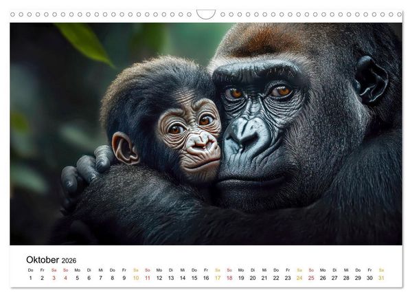 Produktbild: Tierm&uuml;tter - die sanfte Seite der Wildnis (Wandkalender 2026 DIN A3 quer), CALVENDO Monatskalender