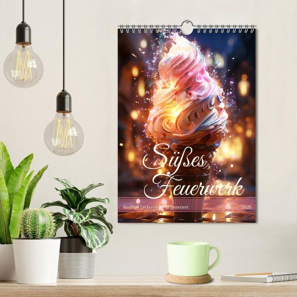 Produktbild: S&uuml;&szlig;es Feuerwerk (Wandkalender 2026 DIN A4 hoch), CALVENDO Monatskalender