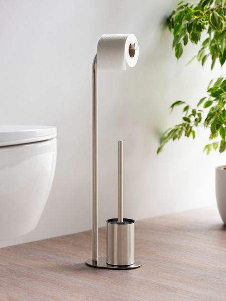 Produktbild: Stand WC-Garnitur Mod. Levante, satiniert, edelstahl, 23x63x17 cm, rostfrei, mit