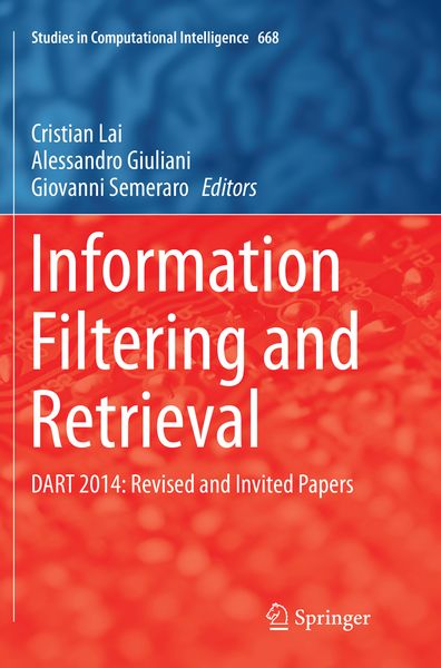 Produktbild: Information Filtering and Retrieval