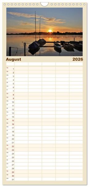 Produktbild: Familienplaner 2026 - Morgenstimmungen 2026 mit 5 Spalten (Wandkalender, 21 x 45 cm) CALVENDO
