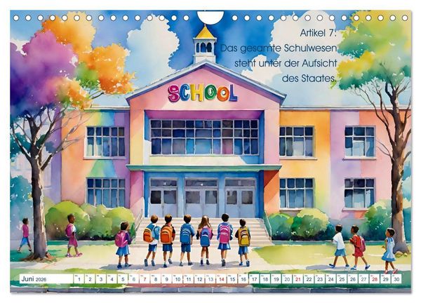Produktbild: Unsere Grundrechte (Wandkalender 2026 DIN A4 quer), CALVENDO Monatskalender
