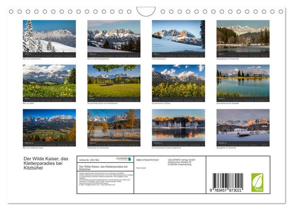 Produktbild: Der Wilde Kaiser, das Kletterparadies bei Kitzb&uuml;hel (Wandkalender 2026 DIN A4 quer), CALVENDO Monatskalender