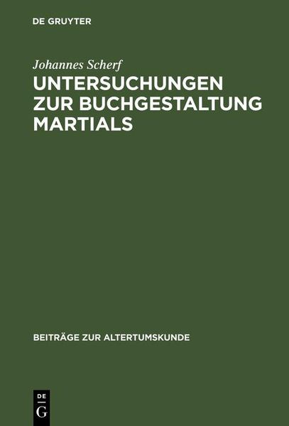 Produktbild: Untersuchungen zur Buchgestaltung Martials