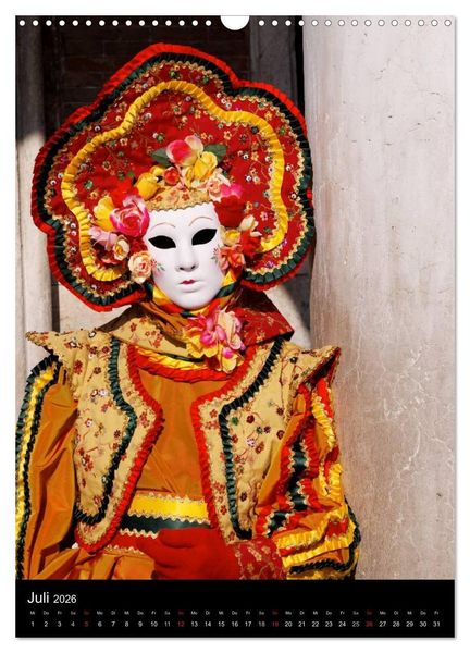 Produktbild: Karneval in Venedig - Phantasievolle Masken (Wandkalender 2026 DIN A3 hoch), CALVENDO Monatskalender