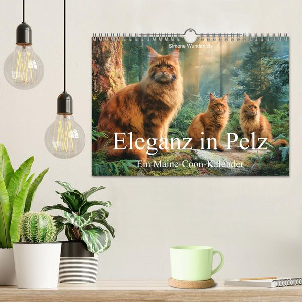 Produktbild: Eleganz in Pelz - ein Maine Coon - Kalender (Wandkalender 2027 DIN A4 quer), CALVENDO Monatskalender