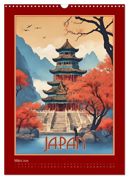 Produktbild: Exotic Travel Poster - nostalgische Abenteuerreisen um die Welt (Wandkalender 2026 DIN A3 hoch), CALVENDO Monatskalender