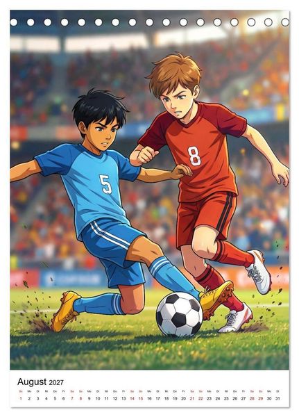 Produktbild: Level Up &ndash; Fu&szlig;ballhelden (Tischkalender 2027 DIN A5 hoch), CALVENDO Monatskalender